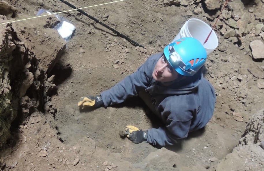 Paleontologist Julie Meachen at an excavation site.